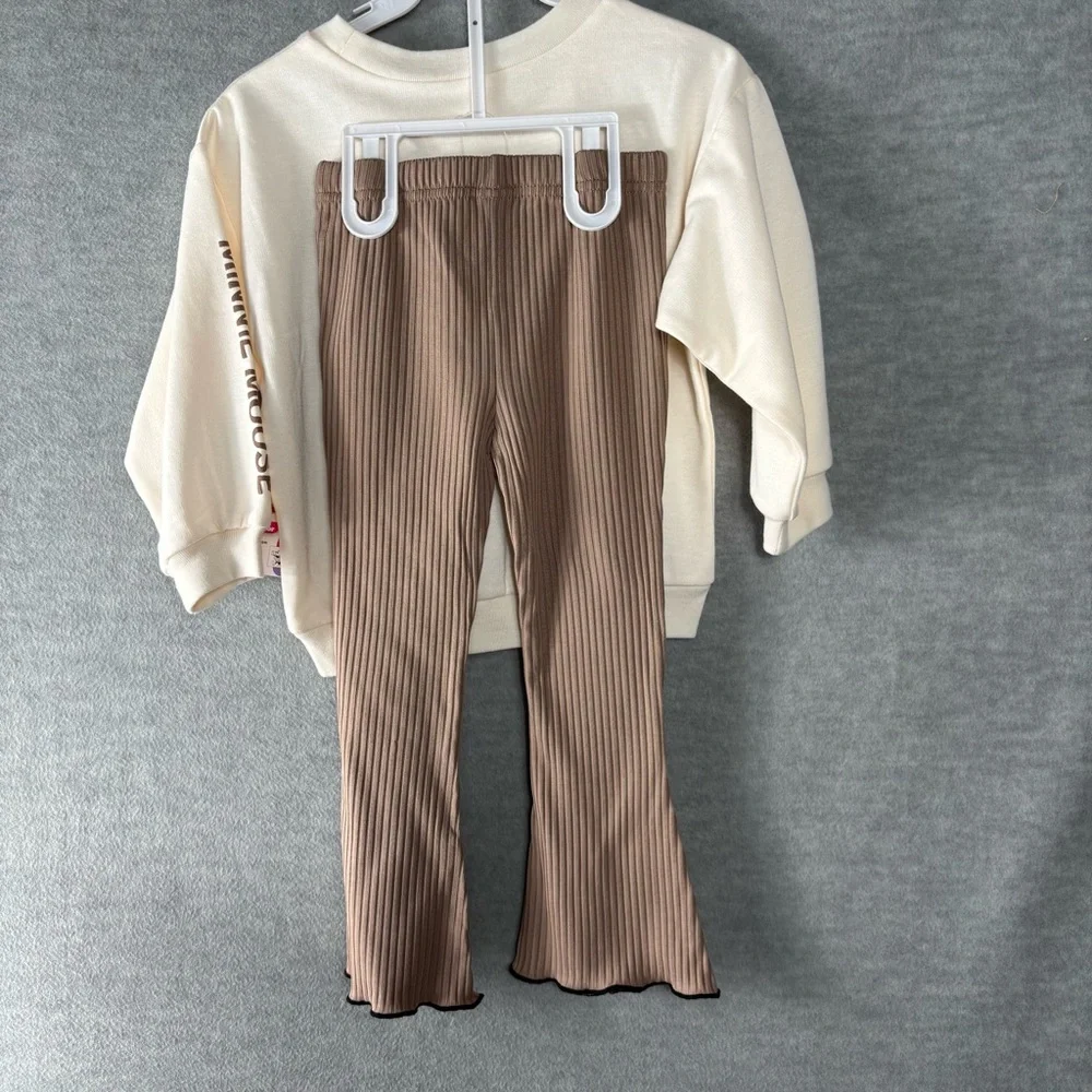 Disney Baby Minnie Mouse Toddler Sweater Ribbed Flared Girls Legging Set SZ 3T - Picture 6 of 9